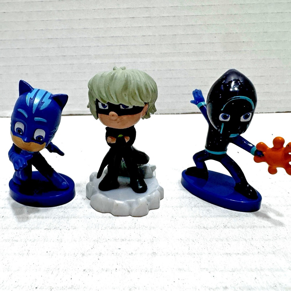 PJ Hero Masks Lot 3 Action Figure Ninja Catboy Luna Girl Cake Topper Small Stand